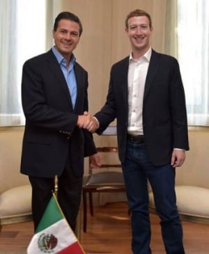 Facebook CEO Mark Zuckerberg with Mexico President Peña Nieto