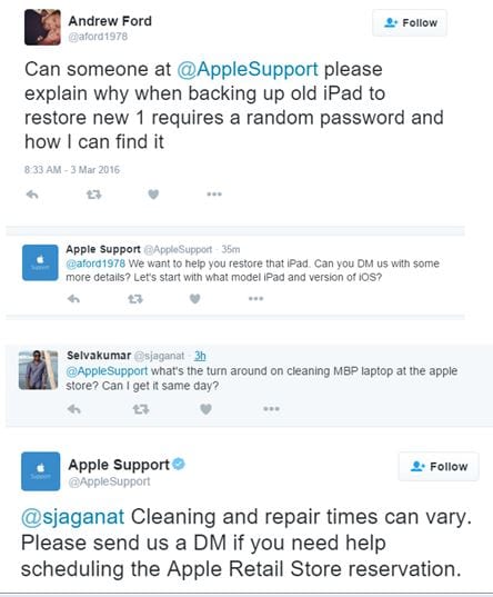 Apple Support Tweets