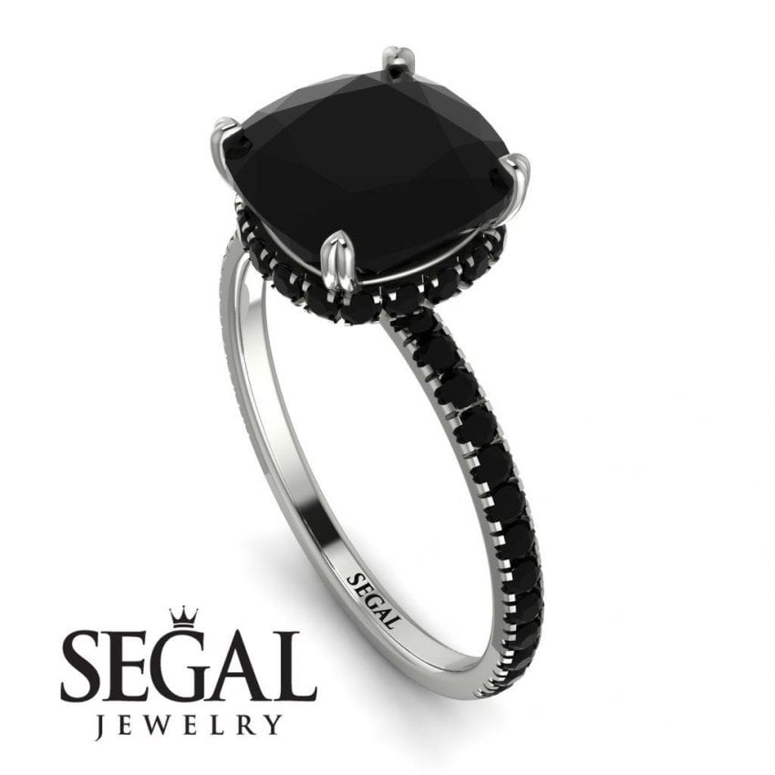wedding rings with black diamond- segal